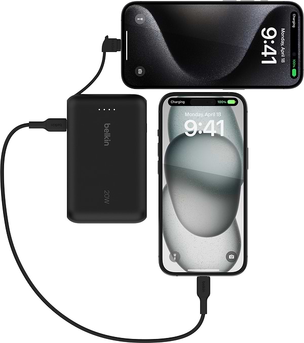 Фото - Батарея мобільна Belkin 10000мА·год, 20Вт +USB-C Black (BPB021HQBK)