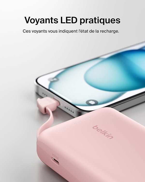 Фото - Батарея мобильная Belkin 10000мА·год, 20Вт USB-C Pink (BPB021HQPK)