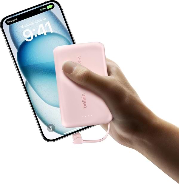 Фото - Батарея мобильная Belkin 10000мА·год, 20Вт USB-C Pink (BPB021HQPK)