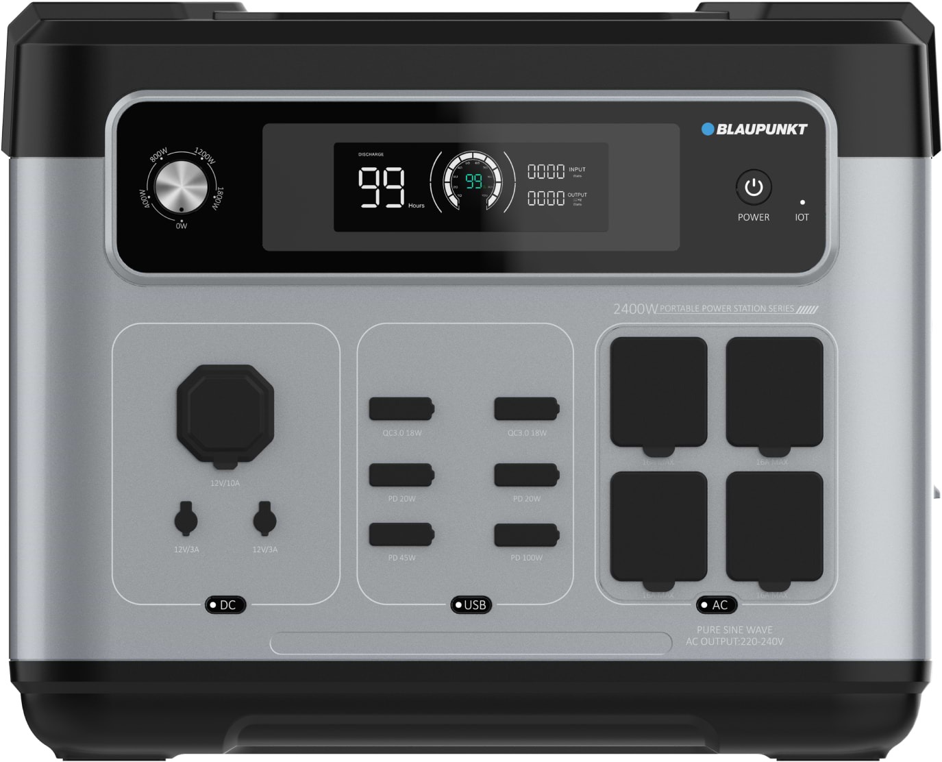 Зарядна станція універсальна Blaupunkt BPPS2000A (2048 Вт/год, 2400 Вт)