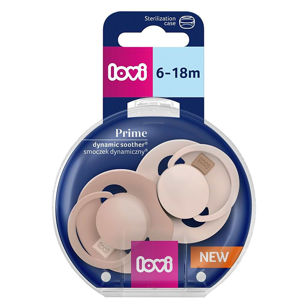 Фото - Симетрична пустушка Lovi Prime 6-18 міс 2 шт. Nude/Blush (34/406)