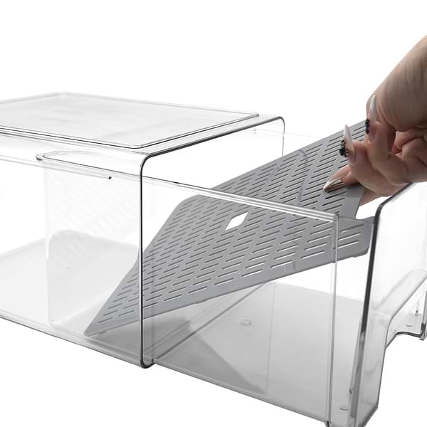 Фото - Ємність для зберігання Homax Органайзер висувний для хол. із піддоном для збереження св. продуктів харчування 25х21, 2х15, 24 см (BR-03)
