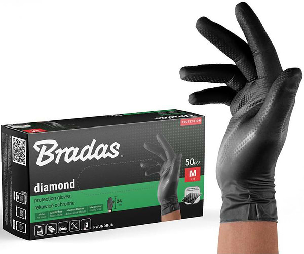 Фото - Перчатки нитриловые BRADAS DIAMOND XXL (RWJNDBC11)
