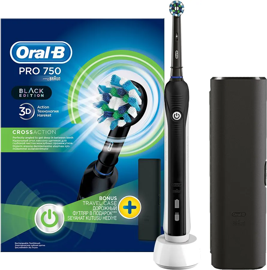 Зубна щітка електрична Braun PRO 750 CrossAction D16.513.UX + футляр - Фото 1