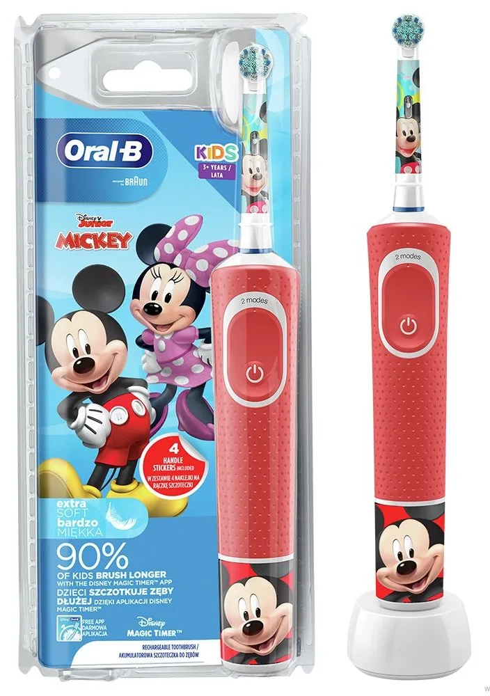 Зубная щетка электрическая Braun Oral-B (3+лет) D100.413.2K Mickey типа 3710 - Фото 1