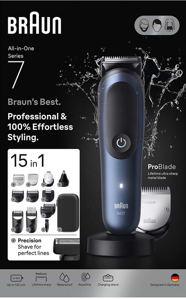 Фото - Триммер универсальный Braun All-in-One Series 7 AIO7580 тип 5807+зарядная станция+органайзер