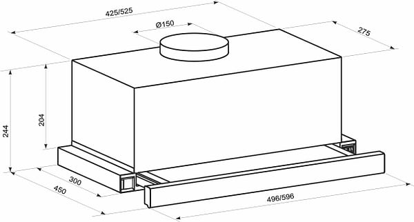 Фото - Уцінка - Витяжка вбудована ELEYUS BREEZE 1200 60 BL