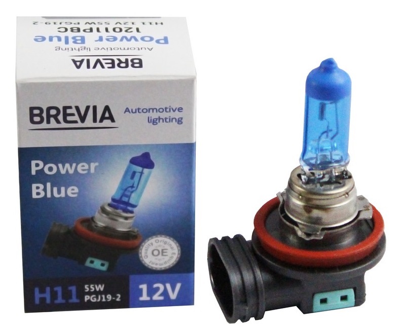 Автолампа Brevia H11 12V 55W PGJ19-2 Power Blue 4200K CP (12011PBC)