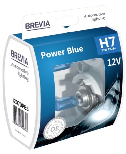 Автолампа Brevia H7 12V 55W PX26d Power Blue S2 (12070PBS)