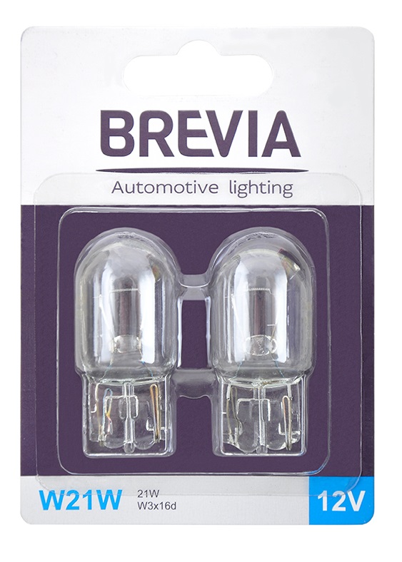 Автолампа Brevia W21W 12V 21W W3x16d B2 blister 2шт. (12310B2)