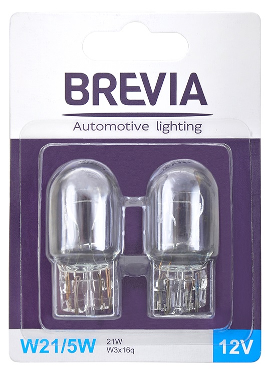 Автолампа Brevia W21/5W 12V 21/5W W3x16q B2 blister 2шт. (12311B2)