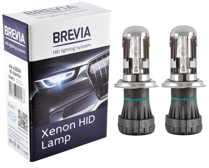 Автолампа Brevia H4 bi-xenon,4300K,85V,35W P43t-38 KET (12443)