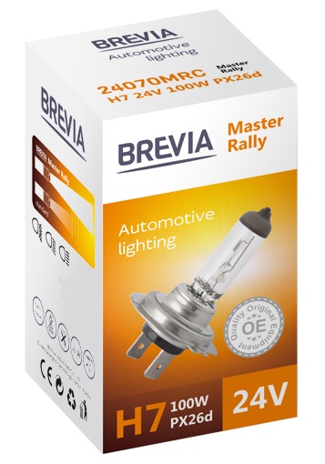 Автолампа Brevia H7 24V 100W PX26d Master Rally CP (24070MRC)