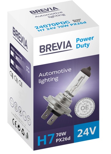 Автолампа Brevia H7 24V 70W PX26d Power Duty CP (24070PDC)
