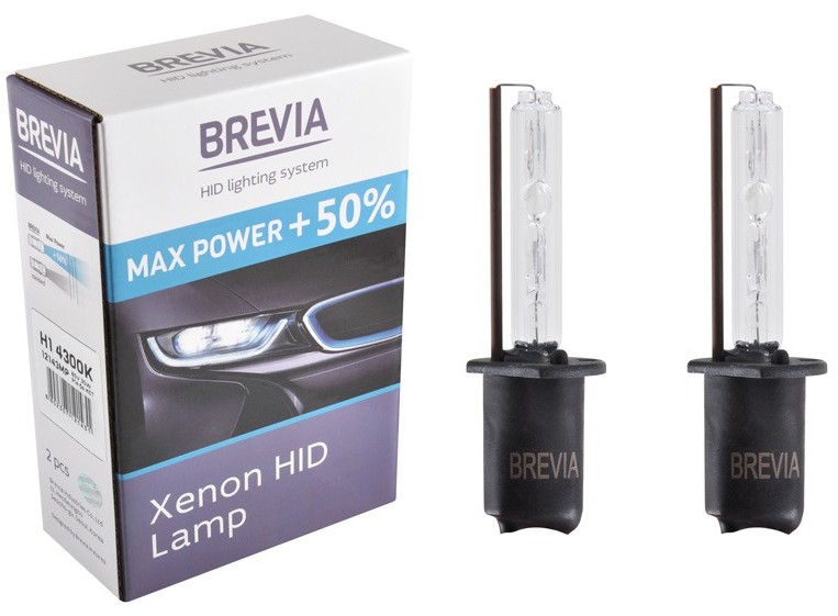 Автолампа Brevia H1 +50%,4300K,85V,35W P14.5s KET, (12143MP)