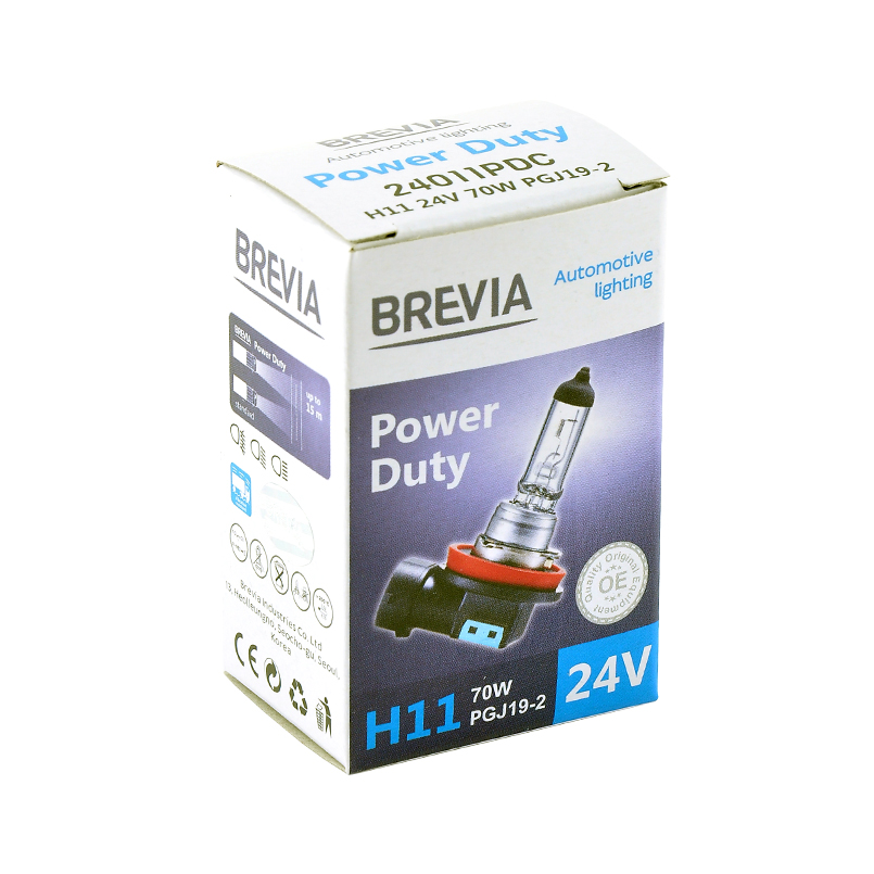 Автолампа Brevia H11 24V 70W PGJ19-2 Power Duty CP (24011PDC)
