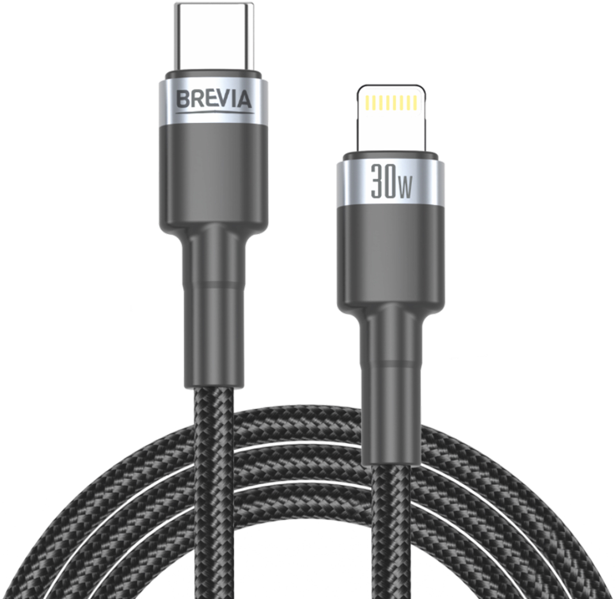 Кабель Brevia Type-C to Lightning 30W 1,2m, black (53120BCLC1)