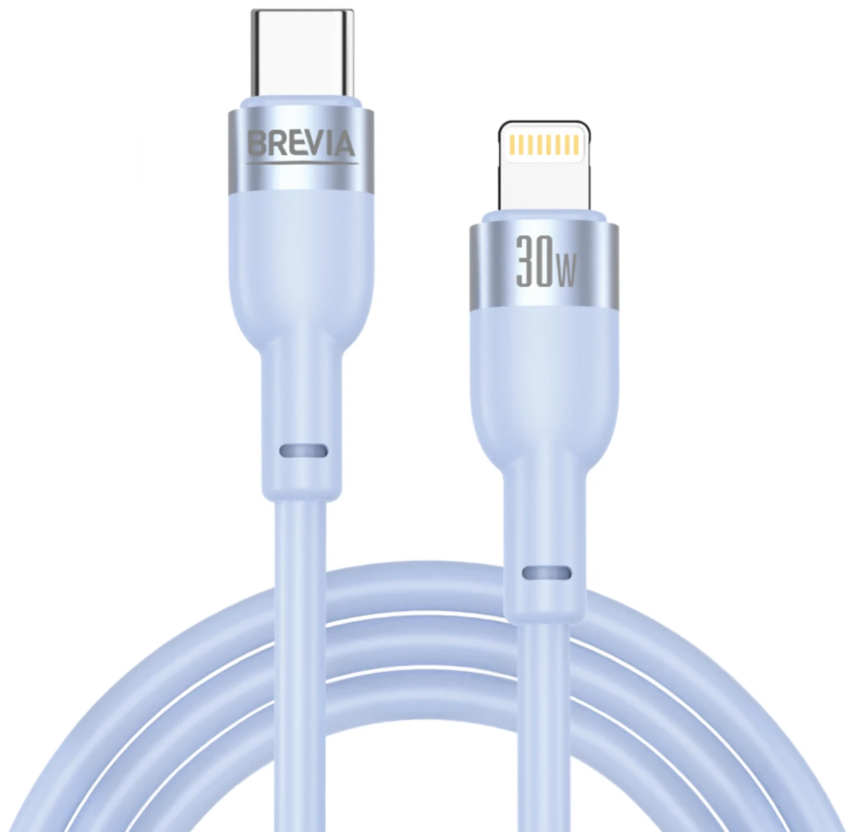 Кабель Brevia Type-C to Lightning 30W 1.2m, blue, ZIP (52120UCLZ1)