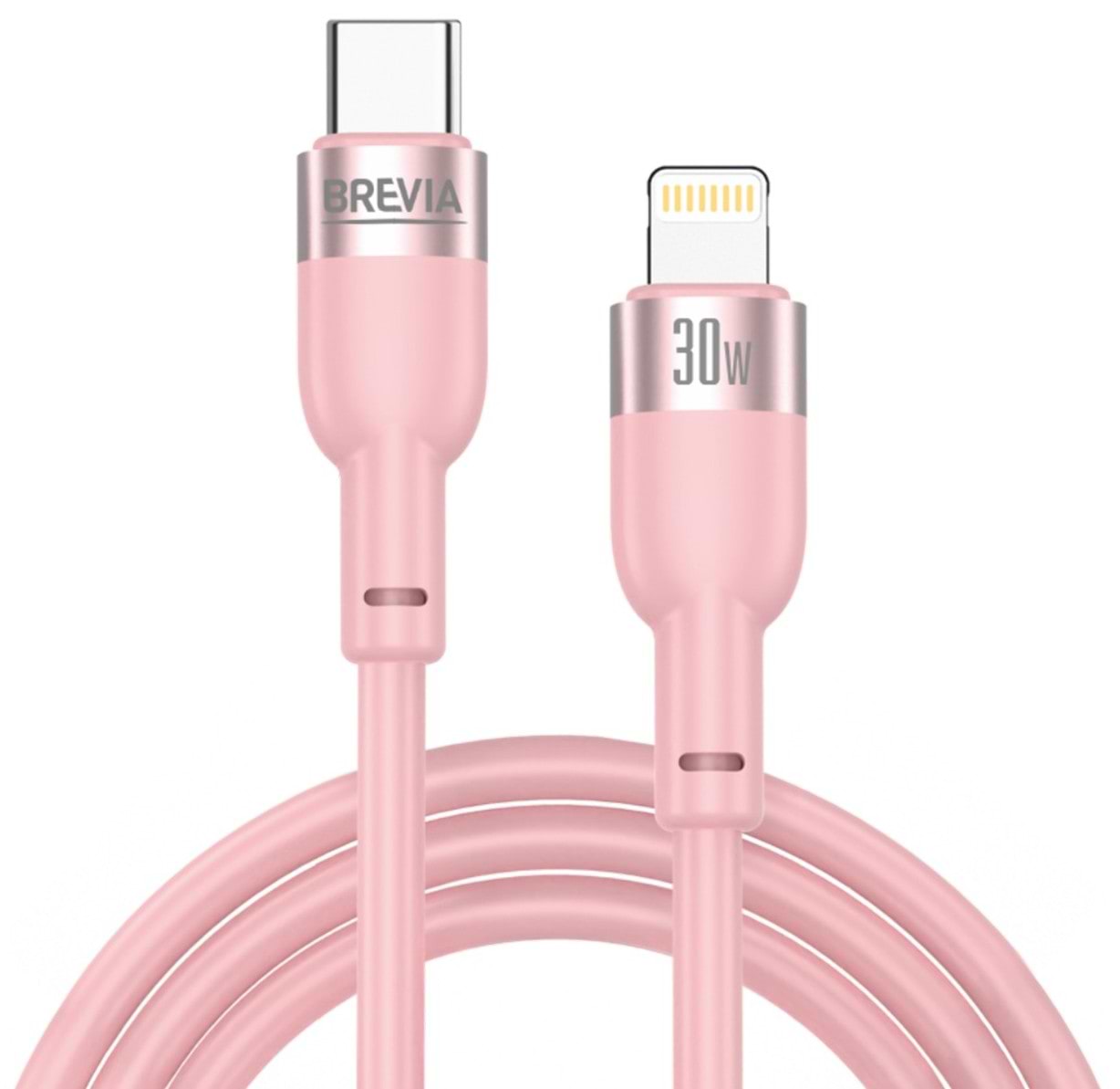 Кабель Brevia Type-C to Lightning 30W 1.2m, pink, ZIP (52120PCLZ1)