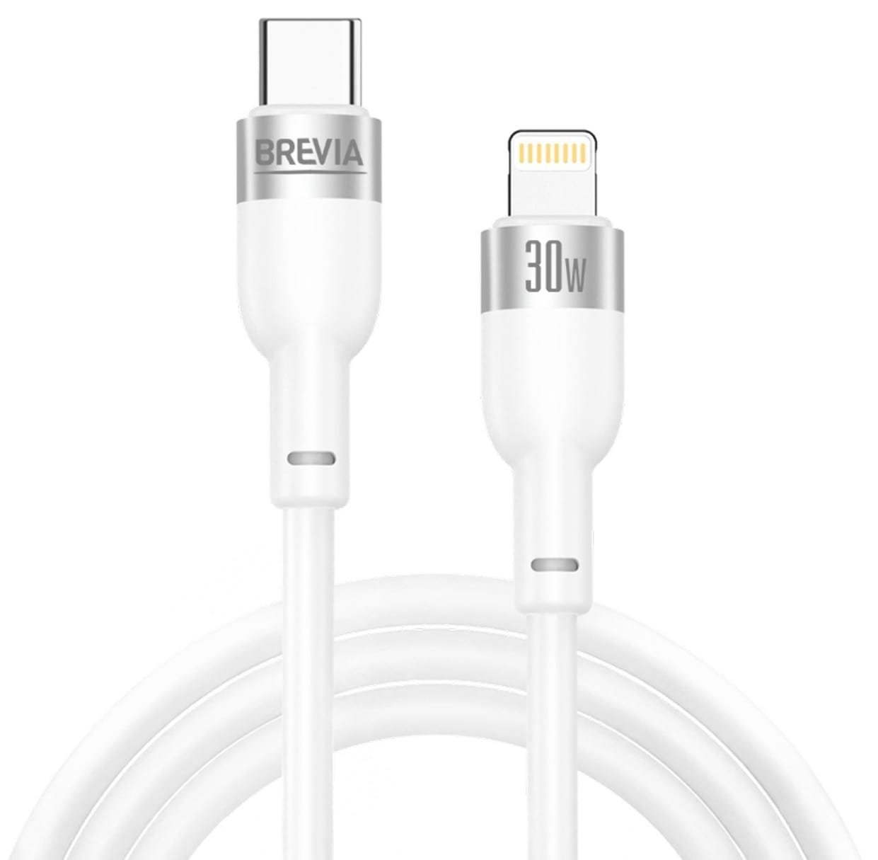 Кабель Brevia Type-C to Lightning 30W 1.2m, white, ZIP (52120WCLZ1)