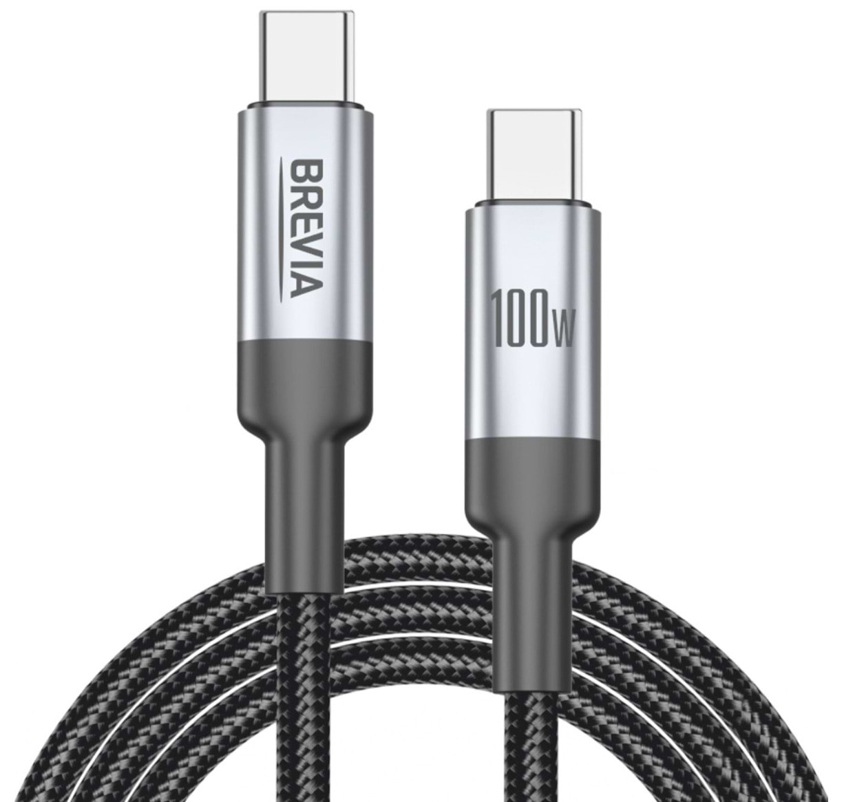 Кабель Brevia Type-C to Type-C 100W 1,2m, black (57120BCCC1)