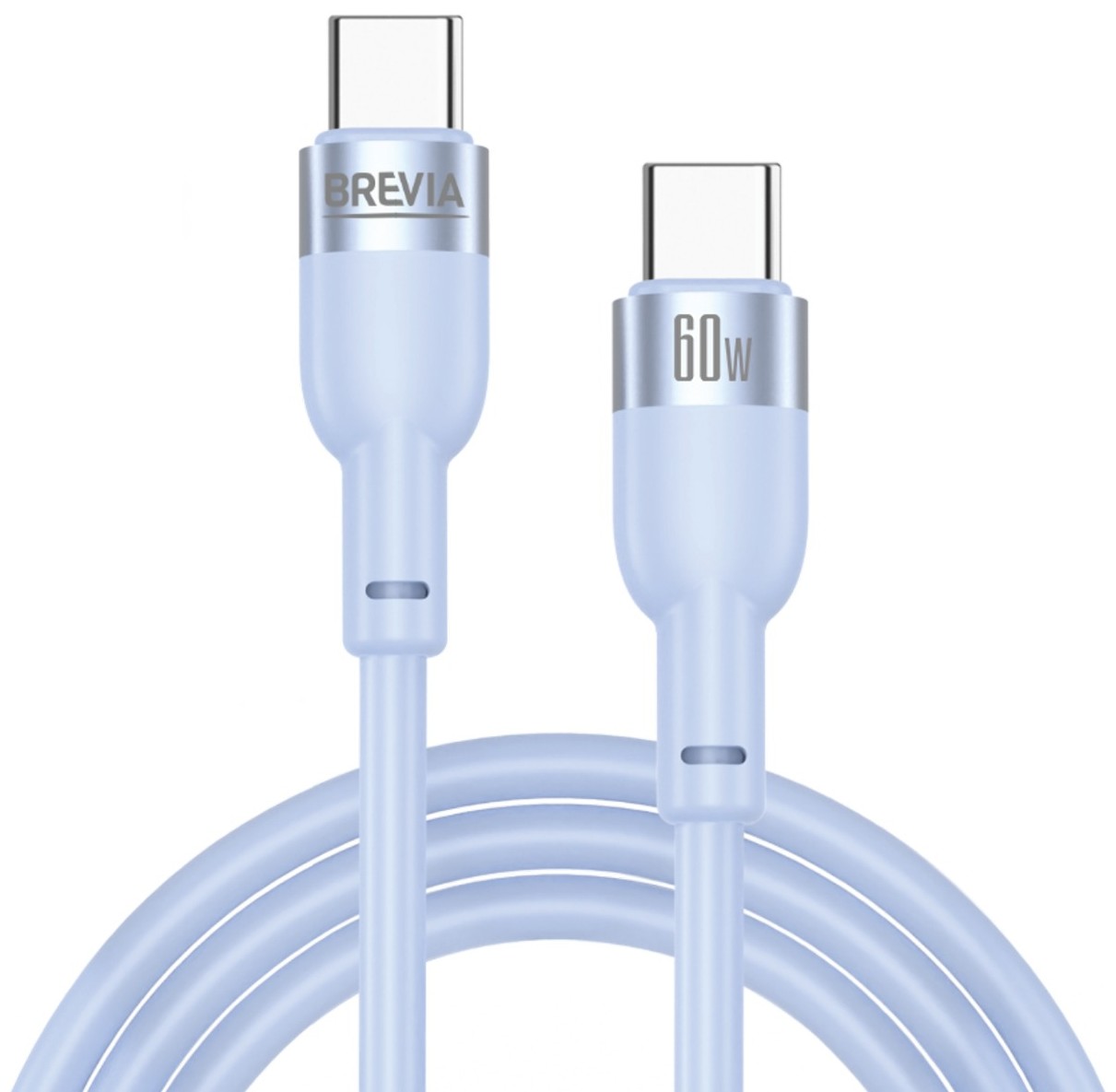 Кабель Brevia Type-C to Type-C 60W 1.2m, blue, box (52120UCCC1)