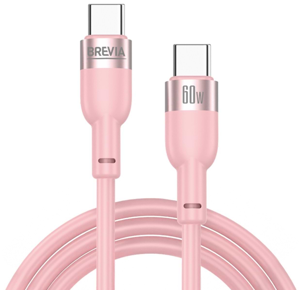 Кабель Brevia Type-C to Type-C 60W 1.2m, pink, box (52120PCCC1)