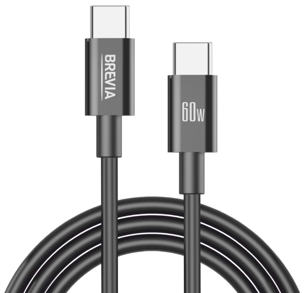 Кабель Brevia Type-C to Type-C 60W 1m, black (55100BCCZ1)