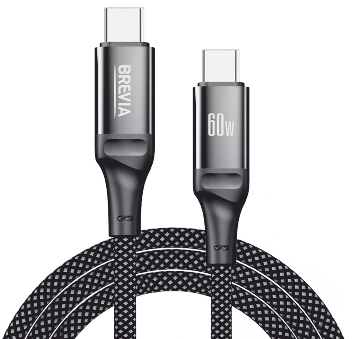 Кабель Brevia Type-C to Type-C 60W 1m, black (56100BCCZ1)