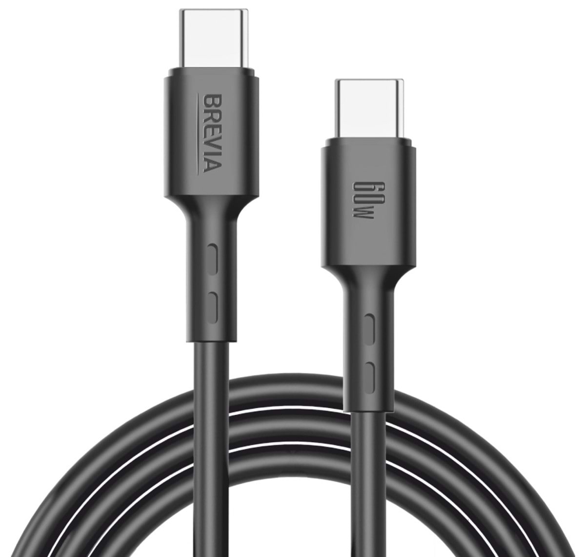 Кабель Brevia Type-C to Type-C 60W 1m, black, ZIP (51100BCCZ1)
