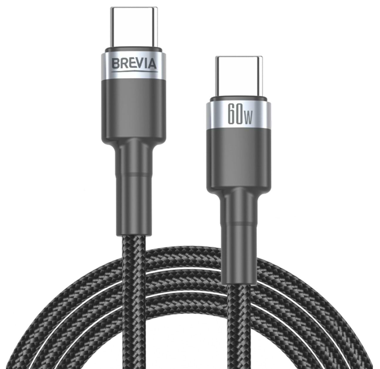 Кабель Brevia Type-C to Type-C 60W 2m, black (53200BCCZ1)