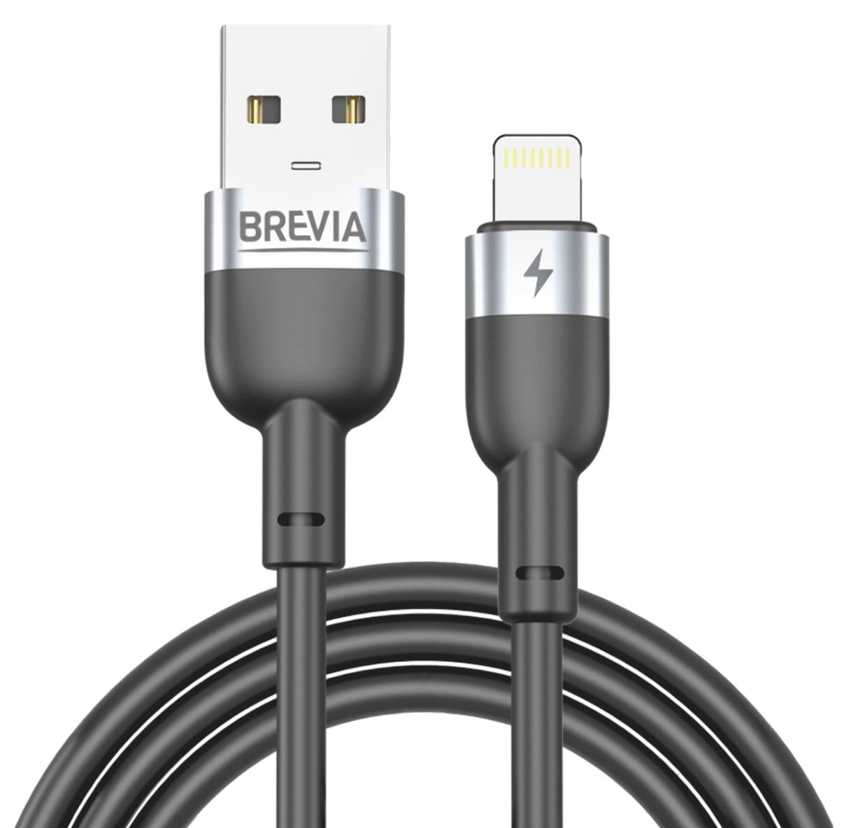 Кабель Brevia USB to Lightning 1.2m, black, ZIP (52120BULZ1)