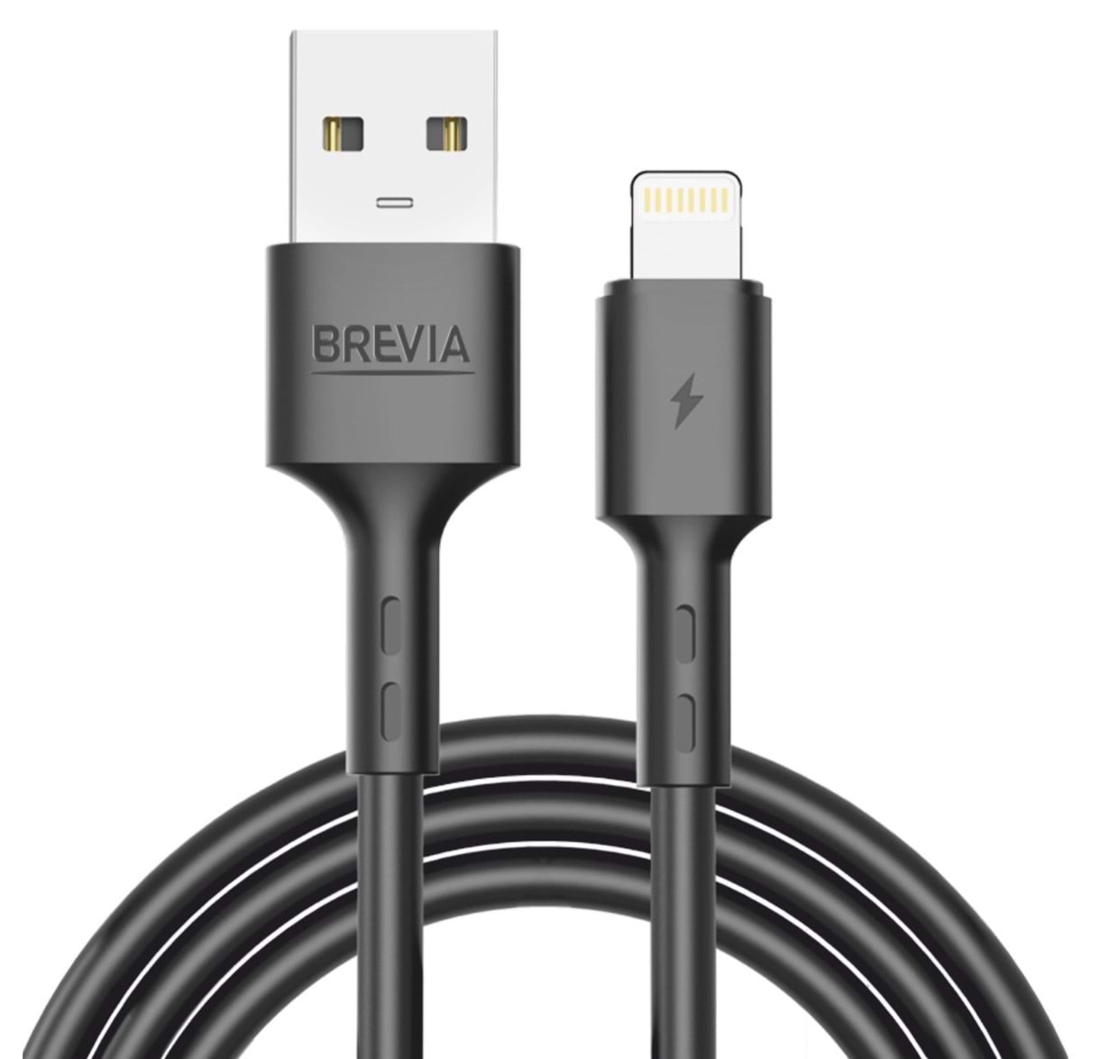 Кабель Brevia USB to Lightning 1m, black, ZIP (51100BULZ1)