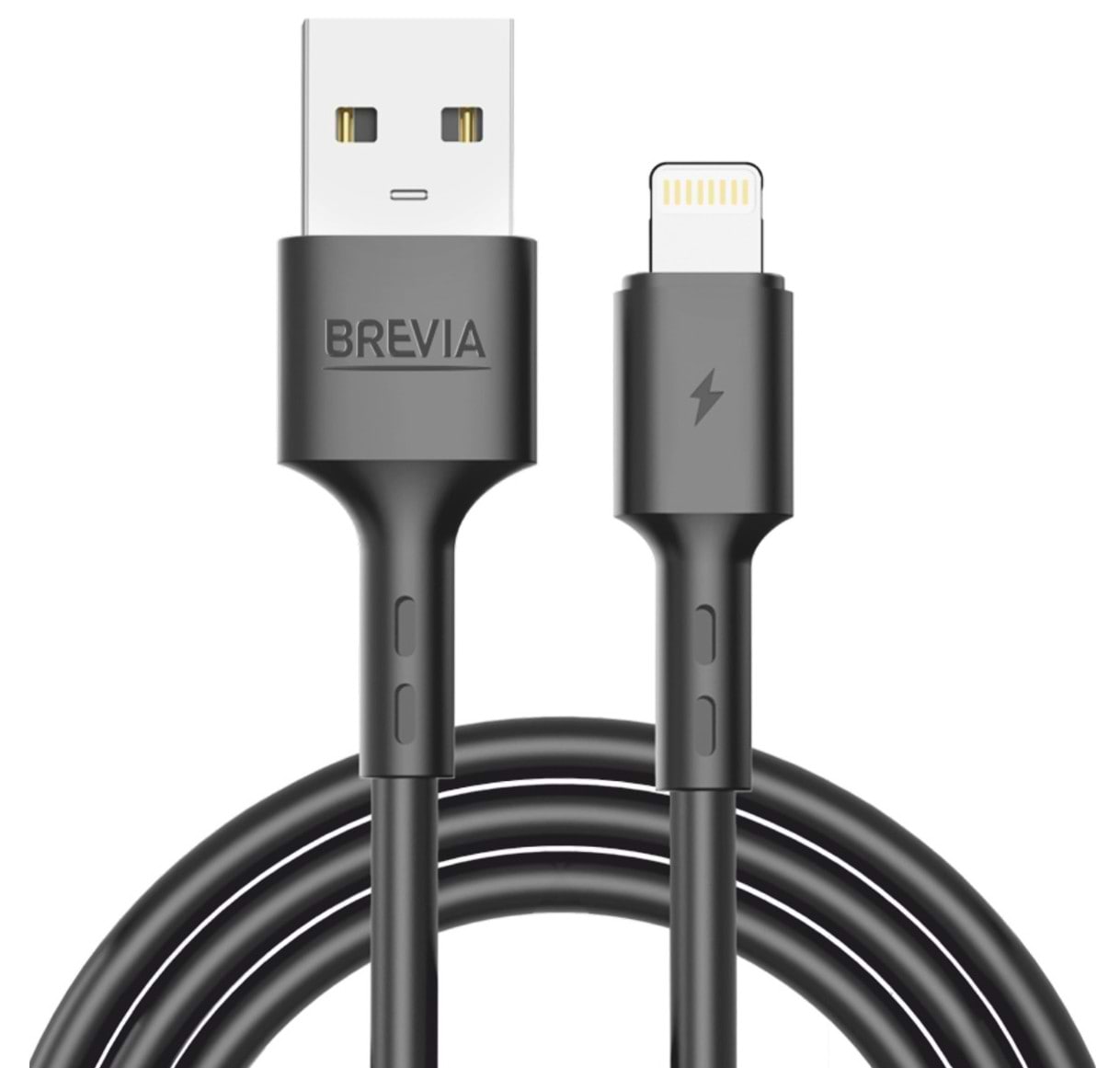 Кабель Brevia USB to Lightning 2m, black, ZIP (51200BULZ1)