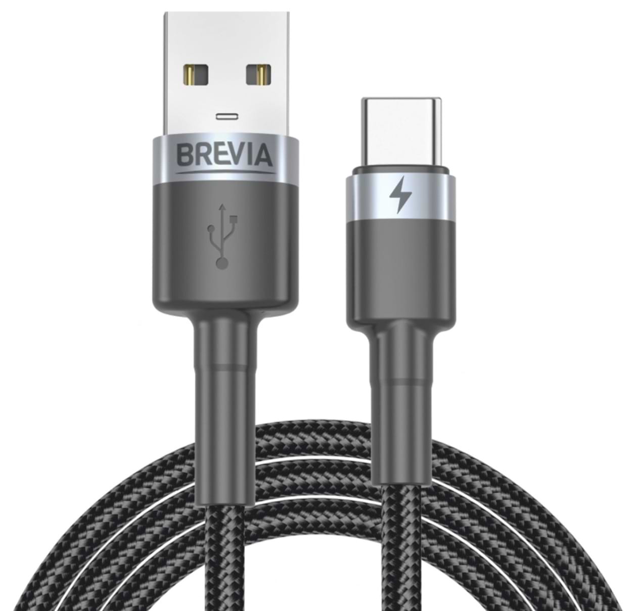 Кабель Brevia USB to Type-C 1m, black, box (53100BUCC1)