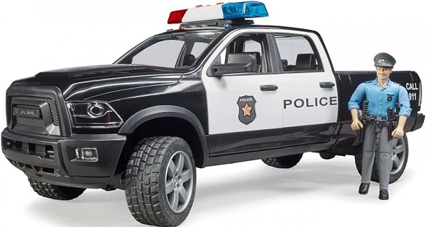 Фото - Наземная спецтехника BRUDER Полицейский пикап Wrangler, с фигуркой полицейского (02505)