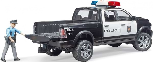 Фото - Наземная спецтехника BRUDER Полицейский пикап Wrangler, с фигуркой полицейского (02505)