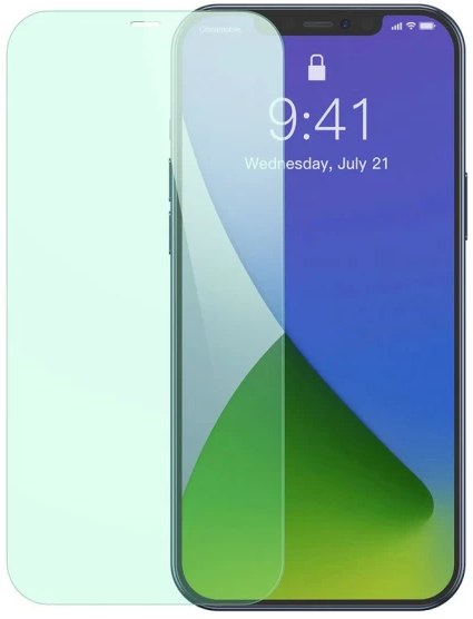 Защитное стекло для смартфона Baseus Eye Protection Full Coverage 0.3mm for iPhone 12/12 Pro Green 2 шт. (BS-IP12PR-GRN) - Фото 1