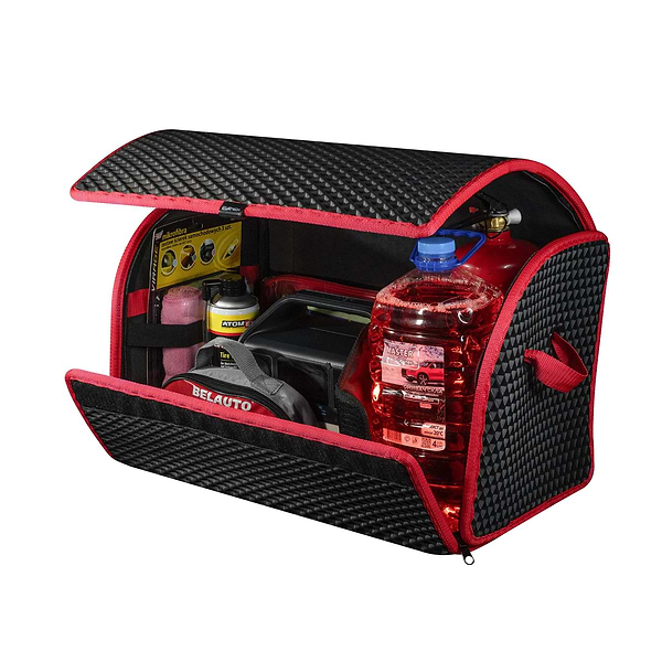 Фото - Сумка-органайзер в багажник EVAtech PRO M ромб чорний кант червоний (BS13642OM3RBR)