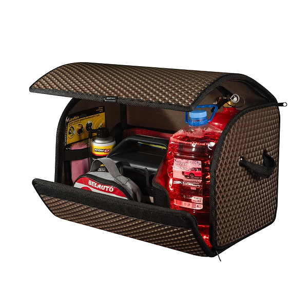 Фото - Сумка-органайзер в багажник EVAtech PRO M ромб коричневий кант чорний (BS13642OM3RZB)