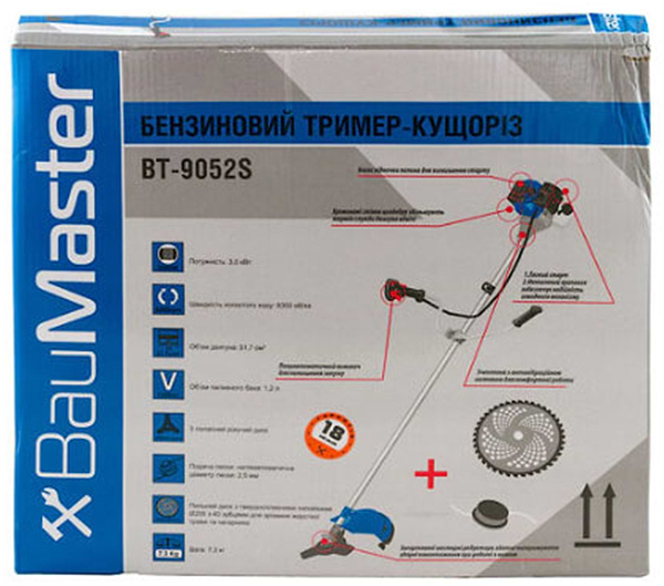 Фото - Мотокоса бензинова BauMaster BT-9052S 3000 Вт