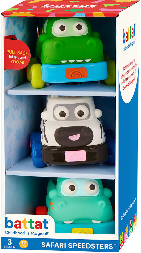 Фото - Инерционный игровой транспорт для малыша Battat АВТОПАРК САФАРИ набор (BT1835Z)