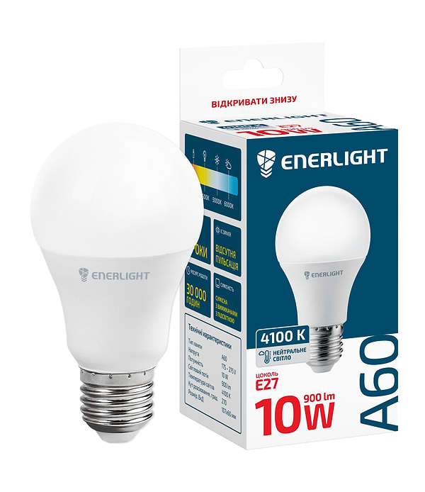Фото - Лампочка світлодіодна Enerlight A60 10Вт 4100K E27