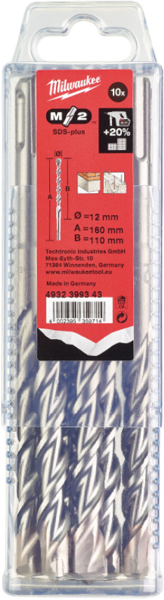Бур Milwaukee SDS-PLUS M2 12,0х160х110 мм 10 шт. (4932399343)