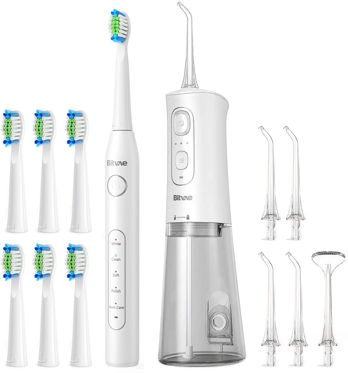 Купить Зубная щетка электрическая Bitvae D2 с футляром и 6 насадок White + Ирригатор Bitvae C2 White (BVC2-w-BV-D2-w) - Фото 1 Зубная щетка электрическая Bitvae D2 с футляром и 6 насадок White + Ирригатор Bitvae C2 White (BVC2-w-BV-D2-w) - Фото 1