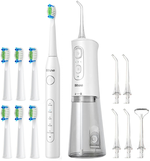 Фото - Зубна щітка електрична Bitvae D2 з футляром та 6 насадок White + Іригатор Bitvae C2 White (BVC2-w-BV-D2-w) Фото - Зубна щітка електрична Bitvae D2 з футляром та 6 насадок White + Іригатор Bitvae C2 White (BVC2-w-BV-D2-w)