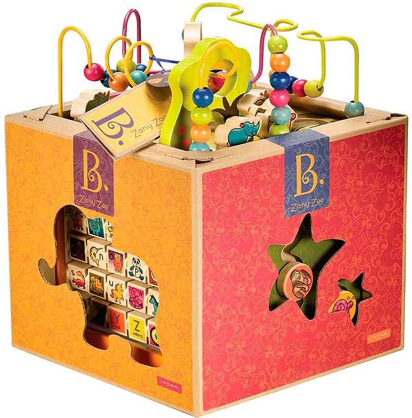 Фото - Бізіборд-куб Battat дерев'яний Zoo (BX1004X)