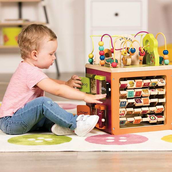 Фото - Бізіборд-куб Battat дерев'яний Zoo (BX1004X)