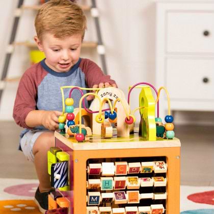 Фото - Бізіборд-куб Battat дерев'яний Zoo (BX1004X)