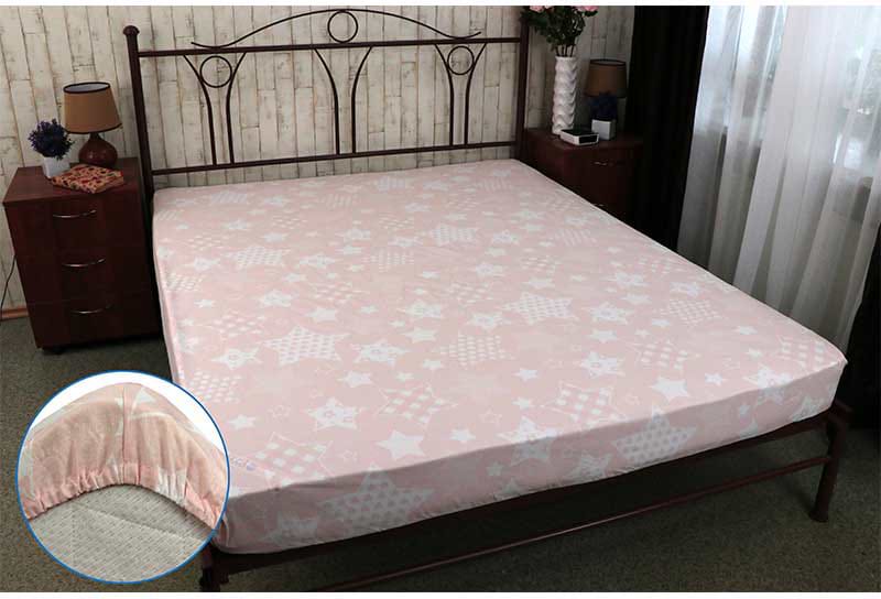 Простынь полуторная Руно 143х215 Beige star бязь (71.114Б_Beige star)